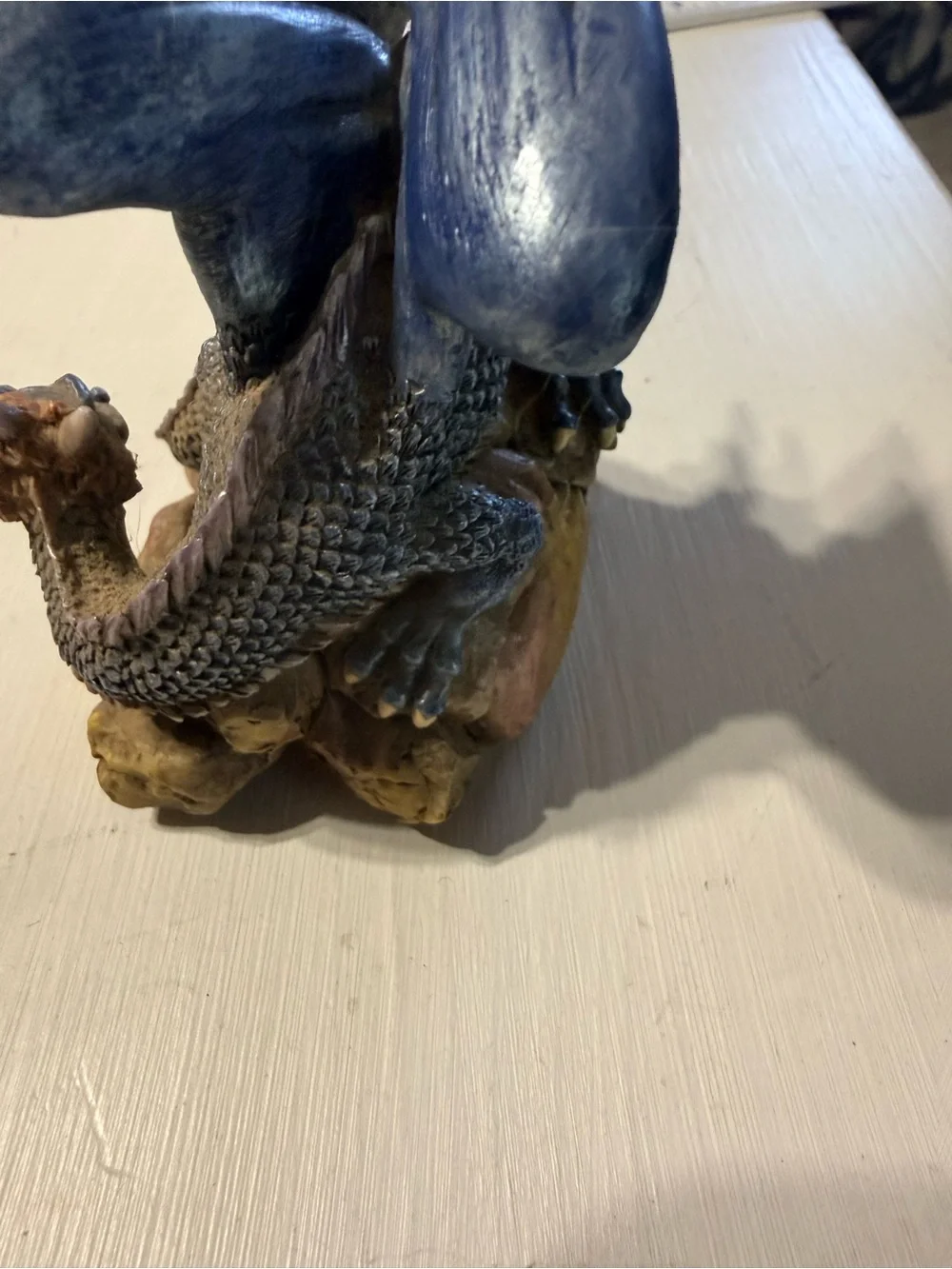 Decorative Dragon Figurine - Blue and Yellow
